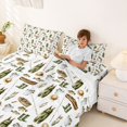 thumbnail image 4 of Manfei Watercolor Fishing Queen Sheets, Outdoor Adventure Queen Sheet Sets, Cream Khaki, 4pcs, 1 Flat Sheet, 1 Fitted Sheet and 2 Pillowcases, 4 of 6