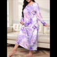 thumbnail image 2 of Camisón de Larga para Mujer, Estampado, Camiseta, Vestido de Dormir Mármol XXXL, 2 of 3
