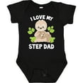 thumbnail image 3 of Inktastic Cute Sloth I Love My Step Dad with Green Leaves Boys or Girls Baby Bodysuit, 3 of 5