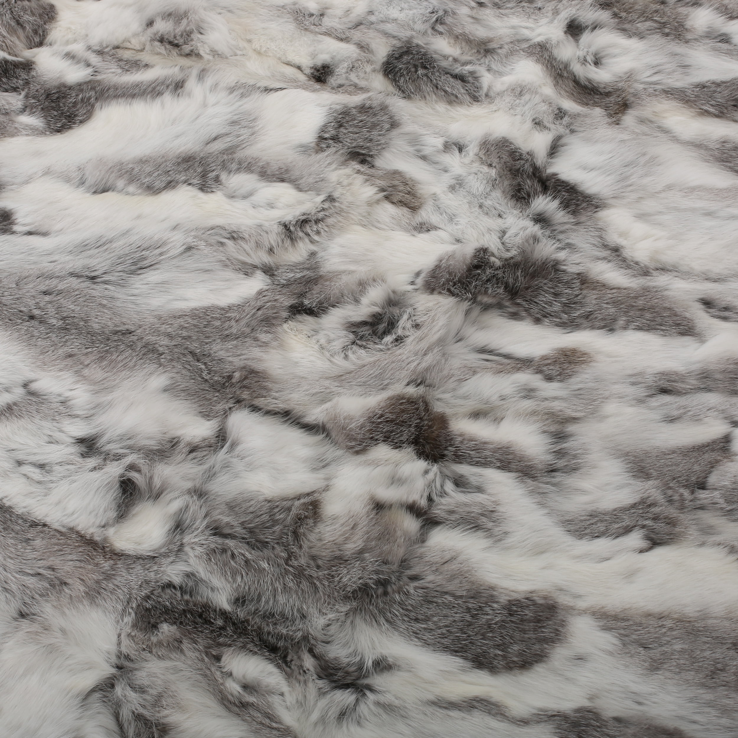 Noble House Victor Glam Fur Throw Blanket, Gray, White