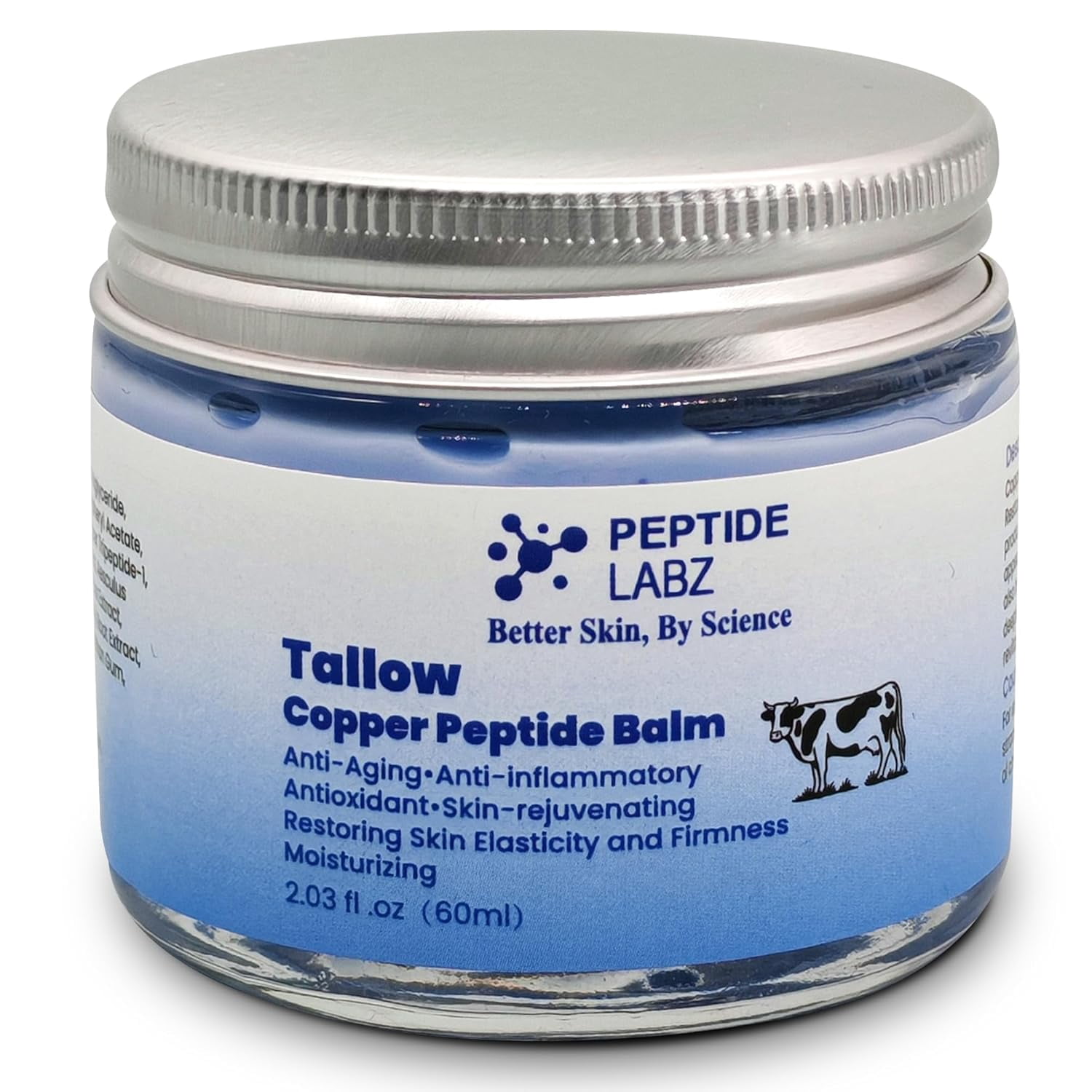 Peptide Labz Copper Peptide Balm with Grass-Fed Tallow & Honey Extract – Copper Tripeptide-1, Licorice Root – Nourishing Skin Moisture Balm