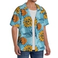 thumbnail image 4 of Wukai Sunflowers Men's Casual Short-Sleeve Button Down Shirt - Lightweight Summer Dress Shirt for Daily Wear-Large, 4 of 7