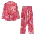 thumbnail image 2 of Renewold Hearts Button Down Pajama Set Plus Size M Valentine's Day Pajamas for Women 2 Packs Elastic Long Sleeve Night Clothes Top & Pants with Pocket,Pink, 2 of 6