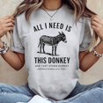 thumbnail image 2 of All I Need is This Donkey Vintage Animal T-shirt Sizes S-5XL, 2 of 5