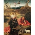 thumbnail image 2 of Bosch, Hieronymus 15x18 Gold Ornate Wood Framed with Double Matting Museum Art Print Titled - St John The Baptist In The Wilderness, 2 of 4