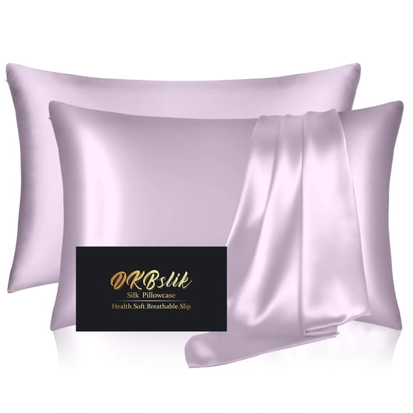 Fundas de almohada de seda DKBSlik Mulberry Silk Standard, paquete de 2