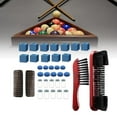 thumbnail image 2 of jinwen Brosse de Table de Billard 2 Manches en Tissu à Enfiler 12 Pointes Rouge, 2 of 9