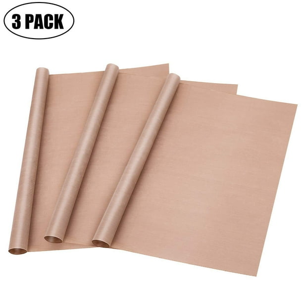 Paquete de 3 hojas de teflón PTFE para papel de transferencia térmica, antiadherente, 33x40 cm, papel de transferencia térmica, tapete artesanal reutilizable resistente al calor brillar Electrónica