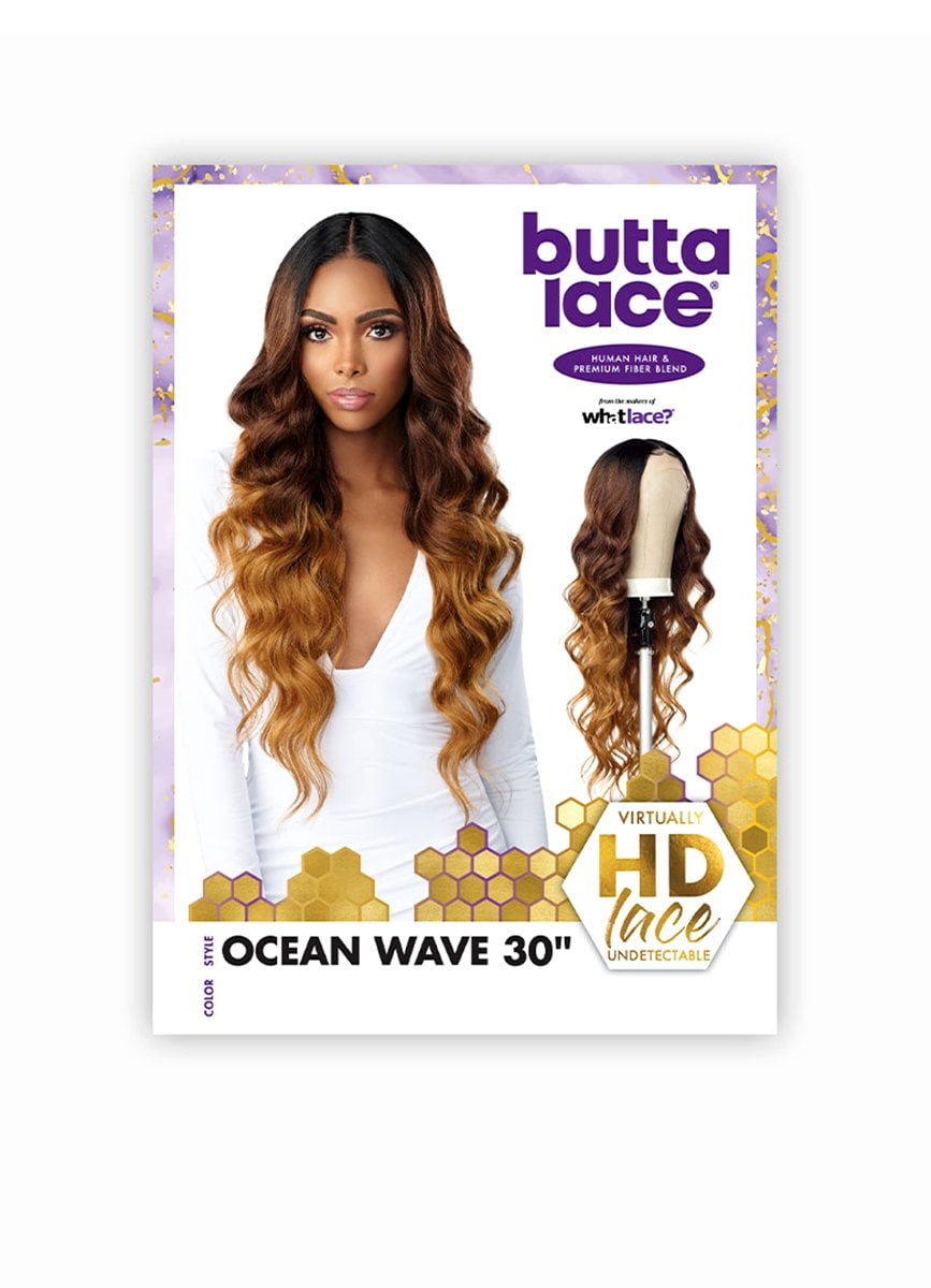 Butta Lace Human Hair Blend Ocean Wave 30" Wig By Sensationnel Lace Wigs