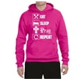 thumbnail image 2 of Eat Sleep Pray Repeat for Christians Faith | Mens Inspirational/Christian Hooded Sweatshirt Graphic Hoodie, Fuschia, X-Large, 2 of 3