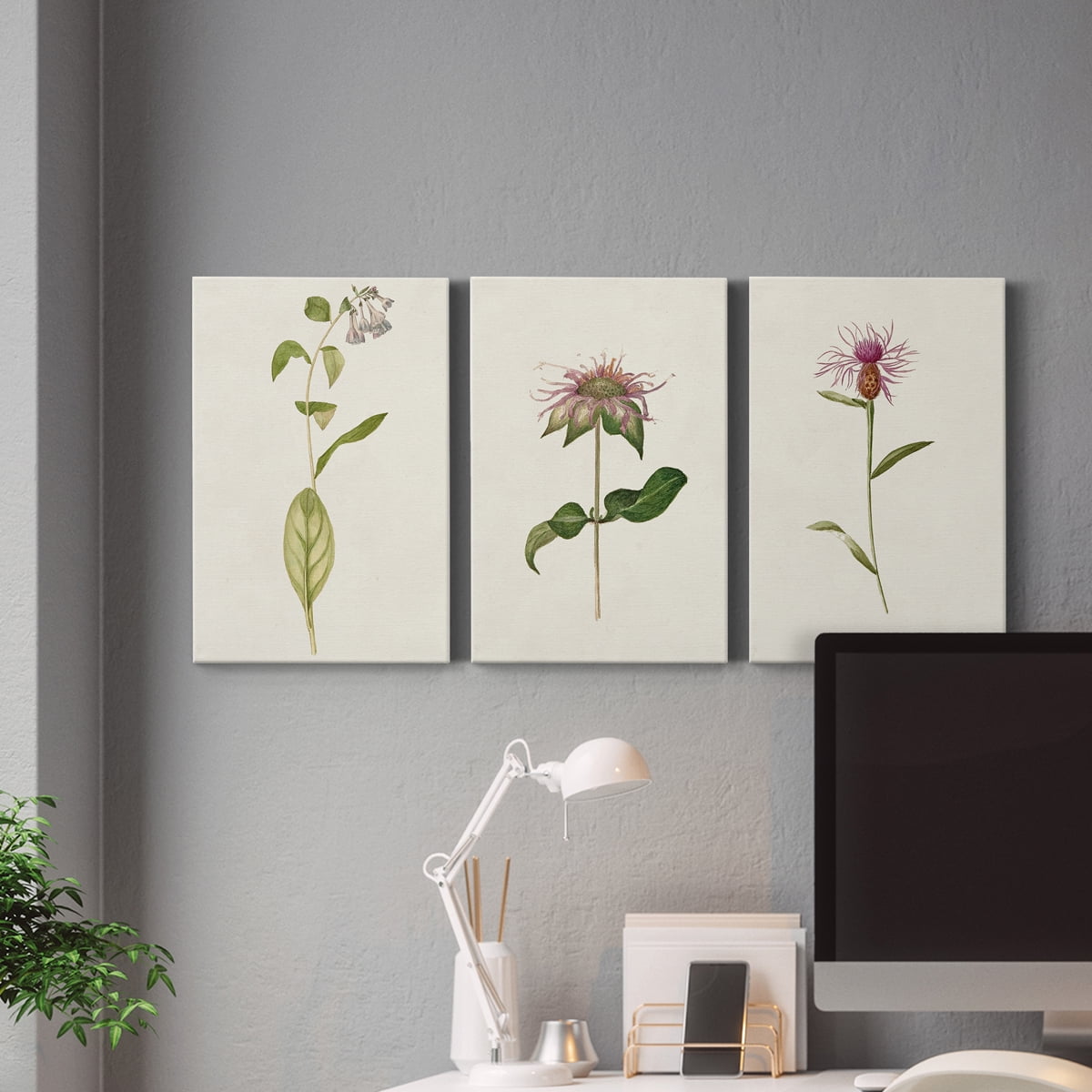 Mauve Garden Flowers IV Premium Gallery Wrapped Canvas - Ready to Hang - 40 x 60 Each