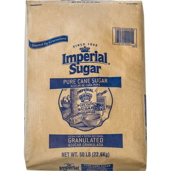 Imperial Extra Fine Granulated Sugar, 50 Pounds