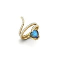 thumbnail image 2 of 7MM Heart Shape Wrap Bypass Ring Natural Labradorite 925 Silver Gold Vermeil Women Valentines Day Gifts Rings, 2 of 7
