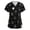Black-A#50526NN, variant on Women Scrubs Top Stretchy Cartoon Animal Print Scrub Shirt V Neck Short Sleeve S-5XL Plus Size Women Nurse Uniform with Pocket