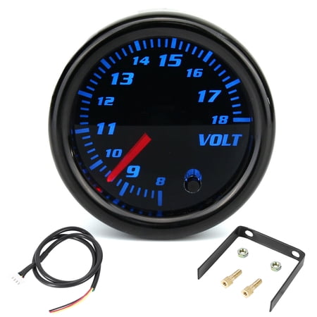 Voltmètre Marine 52mm 8-16V IP67 Étanche 7 Couleurs - Jauge Tension Bateau Voiture RV 9-32V