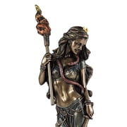 Veronese Design 13 3/8 Tall Cold Cast Resin Antique Bronze Finish Hecate Greek Goddess of Magic with Her Hounds Statue Figurine