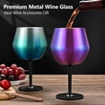 thumbnail image 5 of Water Bottle Premium Stainless Steel Wine Glass with  , 14oz Capacity ,Double Wall Insulated Unbreakable Goblets| with Removable,Non-Slip Base for Friendship Birthday Party Supplies Outdoor barbecue, 5 of 7