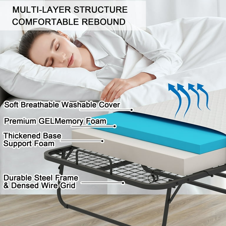 Folding Bed with Mattress 75
