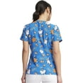 thumbnail image 3 of Tooniforms Scrubs Top For Women V-Neck Print TF614, 3 of 7