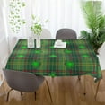 thumbnail image 6 of Coolnut St Patrick Plaid Clovers Tablecloth Rectangle Colorful Table Cloth Large Square Table Cover for Dining Kitchen Party 54"x54" Decor Gift, 6 of 7
