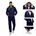thumbnail image 2 of Men's Hooded Tracksuit 43 Piece Casual Full Zip Jogging Sweatsuit Sets(Navy,4XL), 2 of 5
