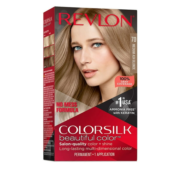 Tinte para cabello Revlon Colorsilk tono 70 rubio medio cenizo