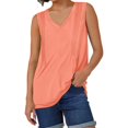 thumbnail image 5 of MESSUEN Sleeveless Tops Women Tank Tops Loose Fit V-neck Raglan Pleated Tank Tops for Women 2024 Loose Fit V Neck Tops Flowy Blouses for Women Casual Basics Womens Tank Tops Pink L, 5 of 5