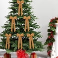thumbnail image 6 of Christmas Velvet Bows, Pre-Tied Ribbon Decorations for Tree Wreath Gifts Farmhouse Wedding Party DIY Holiday Decor 6 Pc, Khaki, 6 of 6
