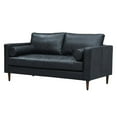 thumbnail image 3 of Crafters and Weavers Alamo Contemporary Italian Leather Loveseat in Slate, 3 of 3