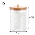 thumbnail image 1 of Caja de almacenamiento acrílica, tarro de baño, organizador de maquillaje, soporte redondo para almohadilla de algodón, caja para bastoncillos, dispensador de soporte Qtip con tapa de bambú,D, 1 of 7