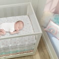 thumbnail image 5 of Lambs & Ivy Watercolor Pastel Pink/Mint Rainbow 5-Piece Baby Crib Bedding Set, 5 of 9