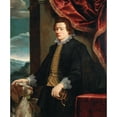 thumbnail image 3 of Genoese School 20x23 Black Modern Framed Museum Art Print Titled - Portrait of a Gentleman with His Dog (circa 1630), 3 of 5