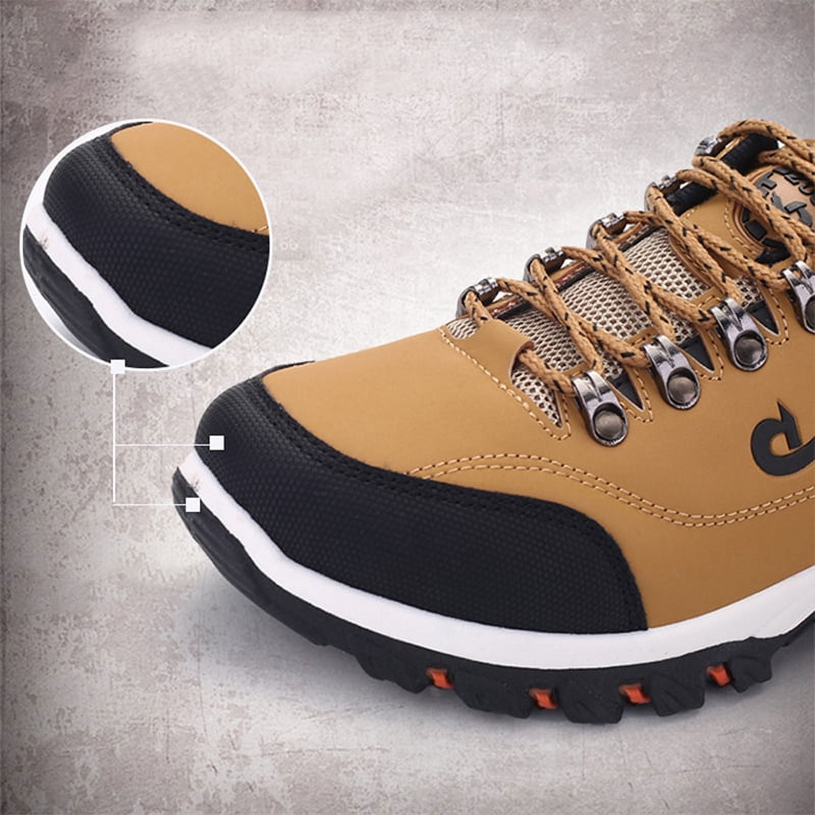RIBONGZ Men Hiking Shoes Waterproof Non-slip Sport Shoes Casual Running Camping Shoes Outdoor Sneakers for Men Size