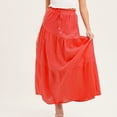 thumbnail image 2 of Summer Long Skirts for Women Cotton Linen High Waist Boho Pleated Swing Maxi Skirt Casual Ruffled Layers Flowy A Line Beach Skirts Pockets, 2 of 7