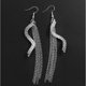 thumbnail image 4 of Cristal Rhinestone De Pendientes De Diamante Lineal Hugo pendientes borla de largo, 4 of 10