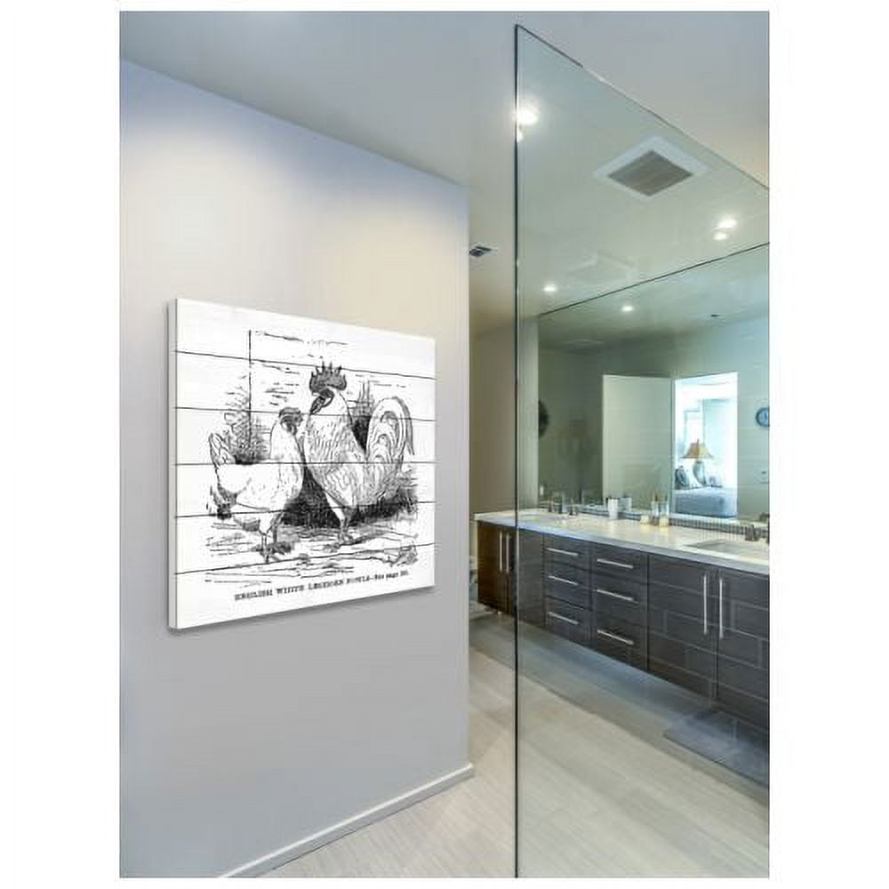 "White Leghorn" Painting Print on White Wood