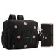 thumbnail image 1 of Mochila para pañales GOBABYMART mediana, aislante, negra con flores, 1 of 9