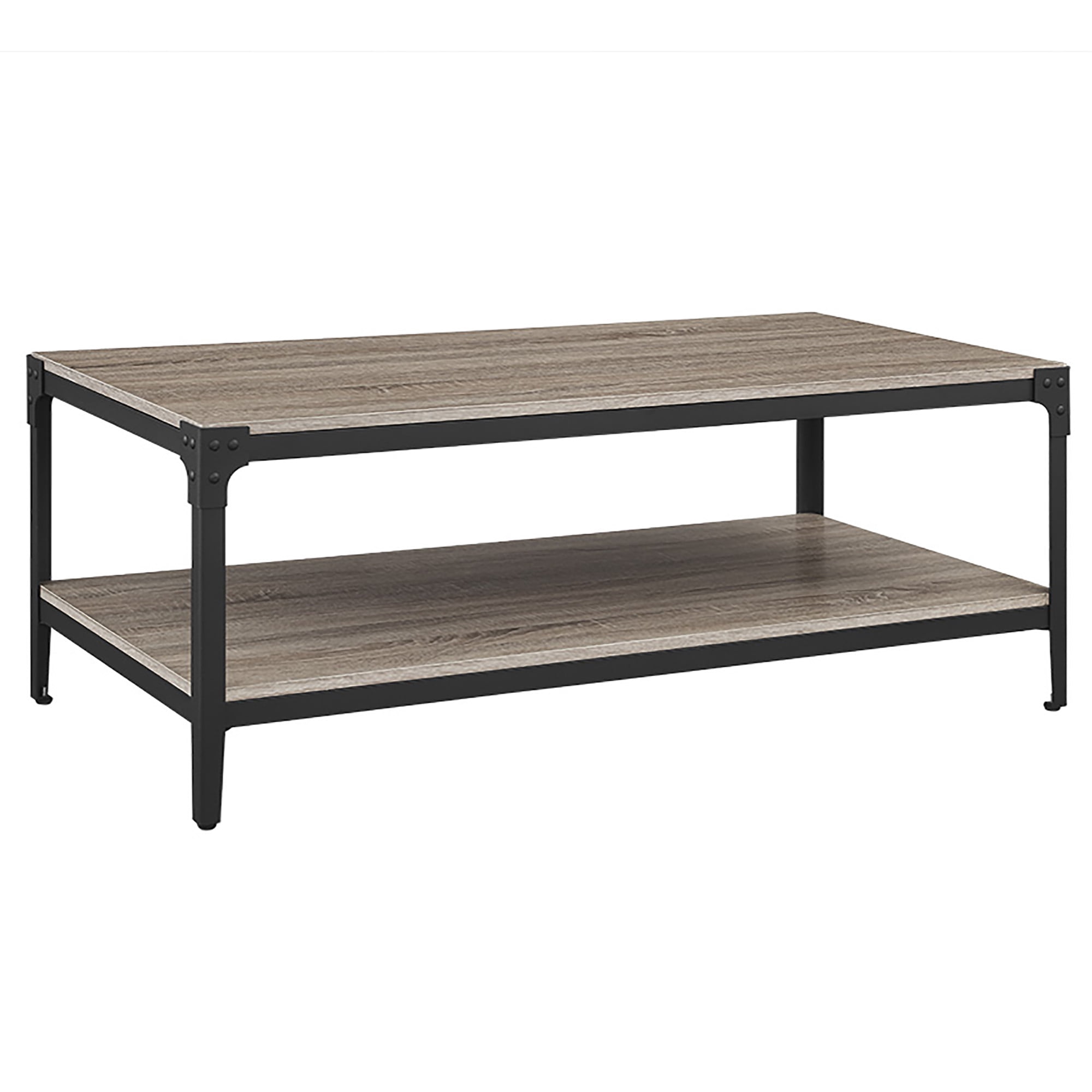 Woven Paths Wilson Angle Iron Rustic Coffee Table, Driftwood