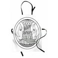 thumbnail image 1 of Zodiac Gemini Apron Ornamental Circle Design with Artistic Patterns and Two Women Portraits, Unisex Kitchen Bib Apron with Adjustable Neck for Cooking Baking Gardening, Black and White, by Ambesonne, 1 of 3