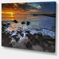 thumbnail image 2 of Sunset over Rocky Ocean Shore - Large Landscape Canvas Art Print, 2 of 3