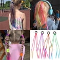 thumbnail image 5 of Mode Femme Fête Colorée Perruques Tresses Queue de Cheval Tresses Dégradé Coloré Corde à Cheveux Tresses Torsadées, 5 of 5