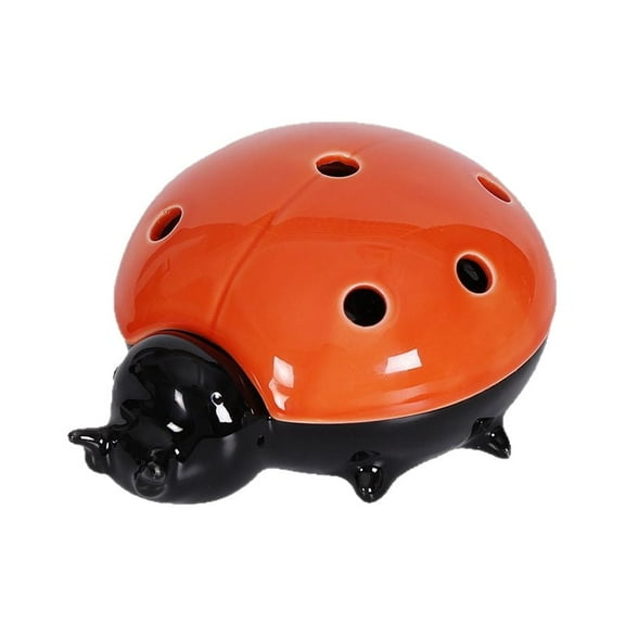 1pcs Ladybug Ashtray with Lid for Cigarette Ceramic Red Windproof Ash Tray for Home Office Tabletop Outside Patio Outdoor