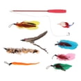 thumbnail image 2 of Reiche Baguette à Plumes Rétractable pour Chat 3 Sections Canne à Pêche Interactive avec 8 Têtes de Remplacement, 2 of 8