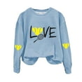 thumbnail image 2 of Baqcunre Womens Hoodies Women's Love Tennis Casual Hoodie Long Sleeve Sweatshirts Soft Printed Shirts Women's Winter Sweatshirt Tops Crewneck Sweatshirts Plus Size Tops Sky Blue L, 2 of 6
