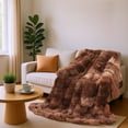 thumbnail image 5 of chaungfeng Faux Fur Throw Blanket, Coffee Soft 51"x63" Fluffy Bed Blanket, Cozy Shaggy Plush Decorative Couch Throw, Cute Furry Fuzzy Lap Blanket for Women Men Gift, 5 of 6