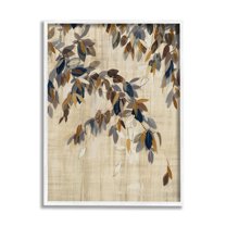 Boho Neutral Tree Leaves Botanical & Floral Graphic Art White Framed Art Print Wall Art