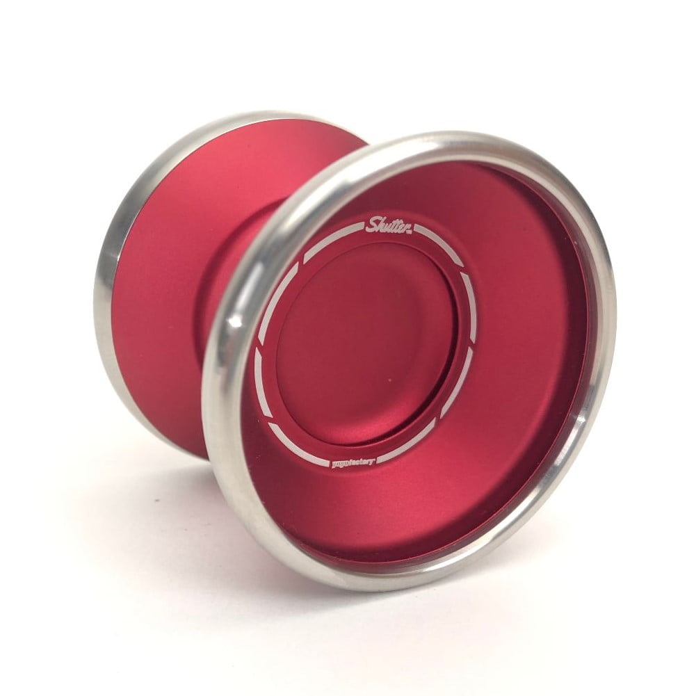 YoYoFactory Bi Metal Shutter Yo-Yo - Aluminum YoYo with Stainless Steel Rims - Gentry Stein (Red