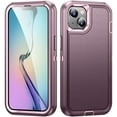 thumbnail image 6 of Decase for iPhone 15 Plus PC Bumper Case,Rugged Soft Silicone Rubber Shockproof Heavy Duty Anti-fall Hard Back Cover Multi-Layer Case for iPhone 15 Plus,Purple+Pink, 6 of 8