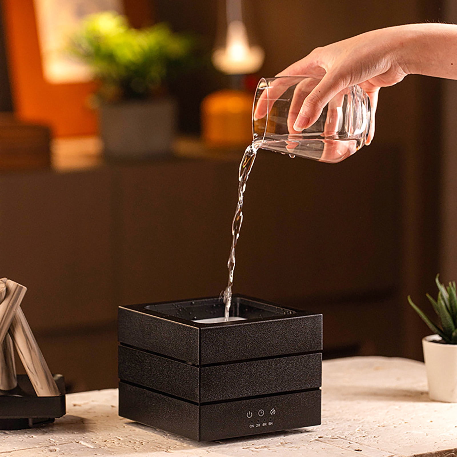 Daiosportswear USB Desk Aromatherapy Diffuser with 7-Color Gradient Flame, Air Humidifier, Small Appliance, Home Decor, Relaxation, office Use, Bonus Essential Oils