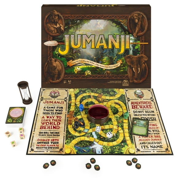 Spin Master Games, Jumanji The Game, The Classic Thrilling Adventure Family Board Game Based on the Action-Comedy Movie, Family Game Night for Ages 8+